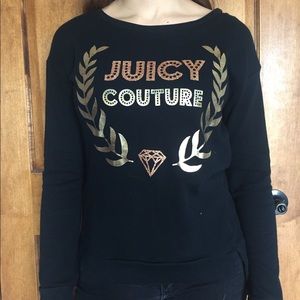 Black Juicy Couture Sweater with Gold Lettering